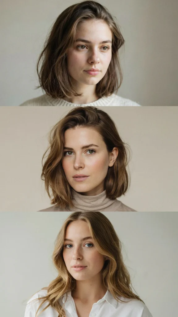  Medium Haircut With Deep Side Part