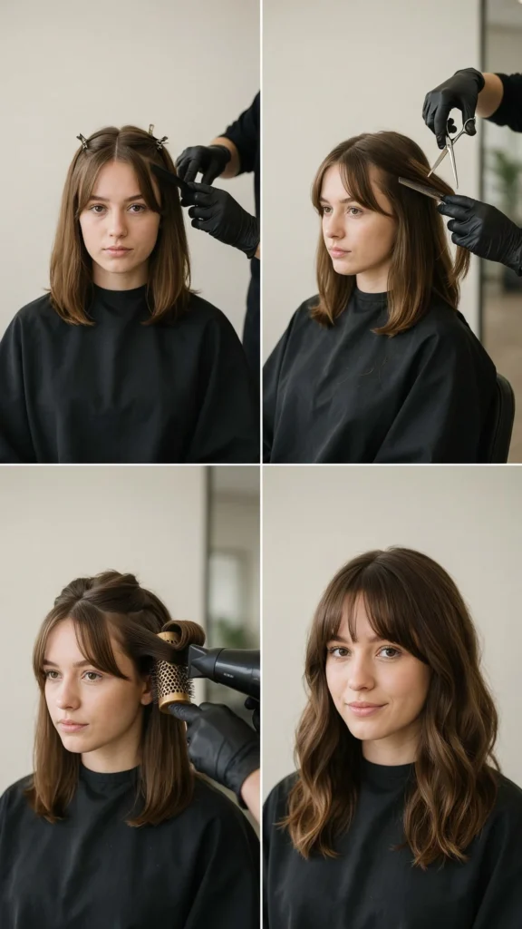 Wavy Layers With Long Bangs