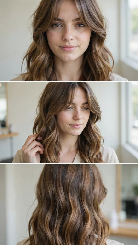 Wavy Layers With Long Bangs