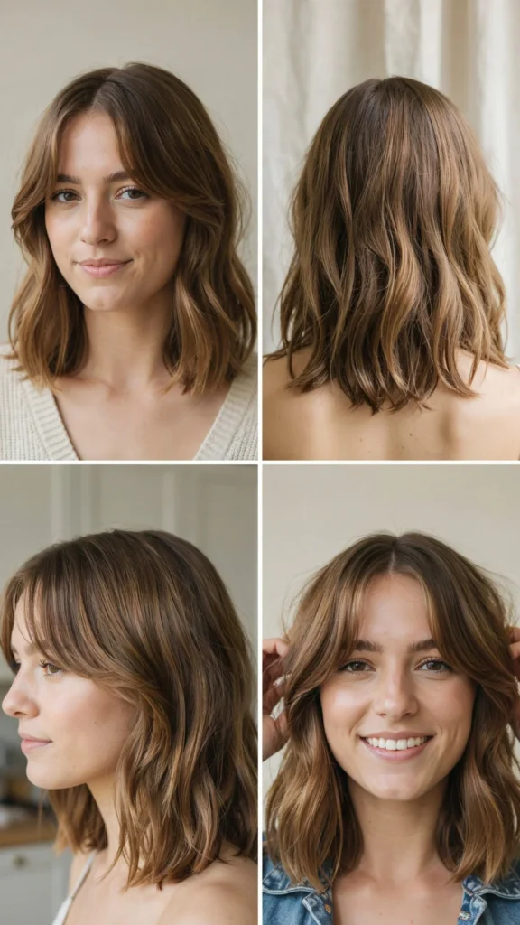 Side Part Layered Hair with Beach Waves