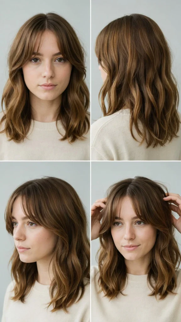 Curtain Bangs With Wavy Layers