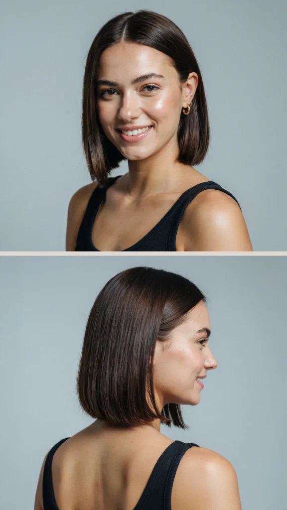 Blunt Lob with Dark Alt Vibe