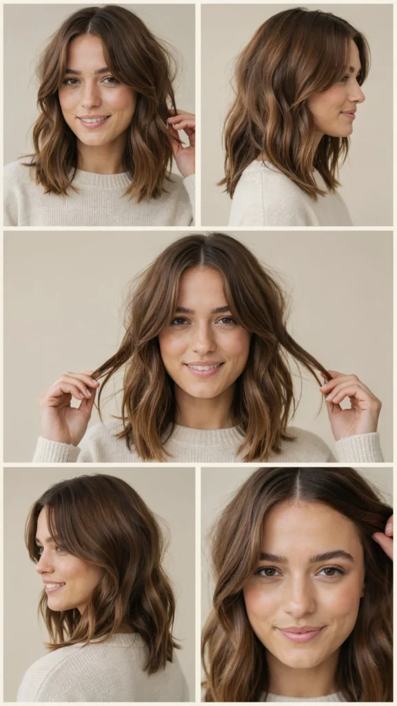 Side Part Shag Layered Medium Hair