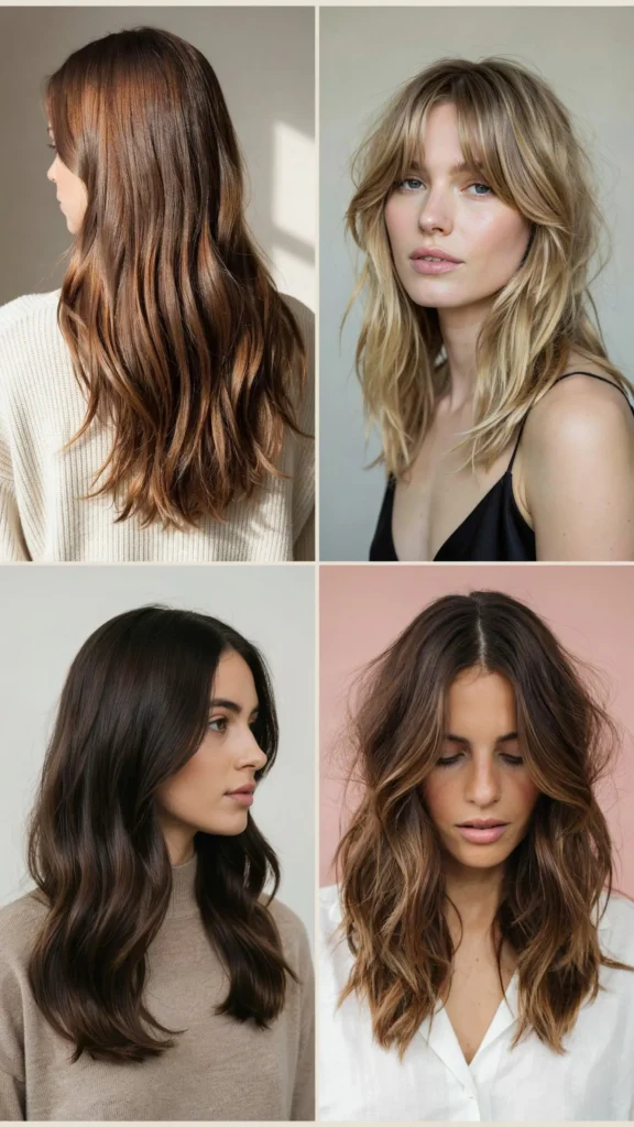Choppy Long Layers With Soft V-Cut Shape