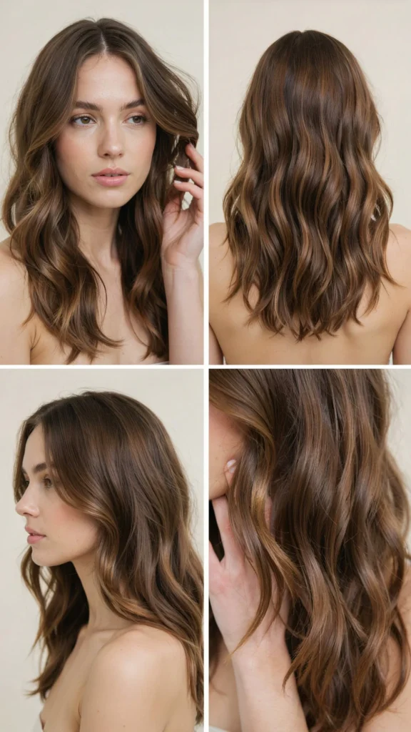 Romantic Brunette Curls with Layers