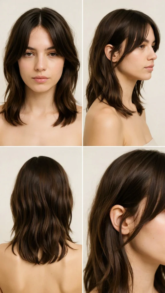 Dark Brown Layers With Feathered Ends