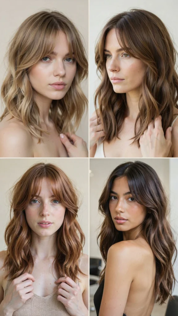 Textured Wavy Layers With Curtain Bangs