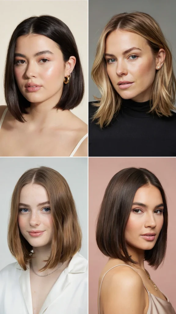 Angled Bob for Round Cheeks