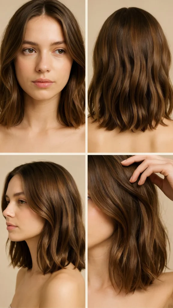 5. Brunette Medium Layers With Soft Waves