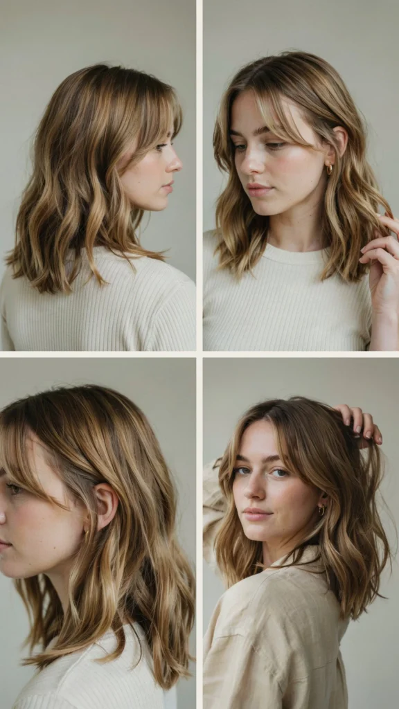 Textured Wavy Lob With Front Layers