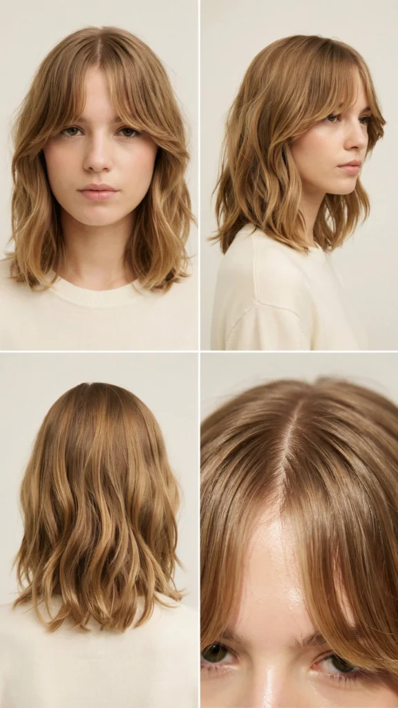13. Short Wavy Cut With Long Curtain Bangs