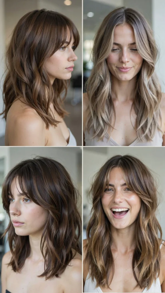  Choppy Long Layers For Square Faces