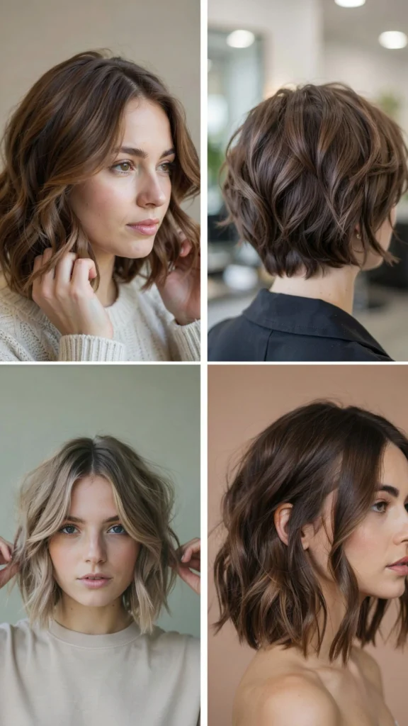 Short Wavy Layers for Round Faces