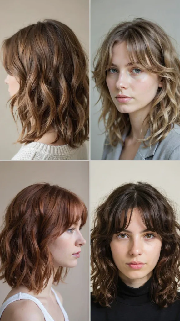 Curly Shag With Side Bangs
