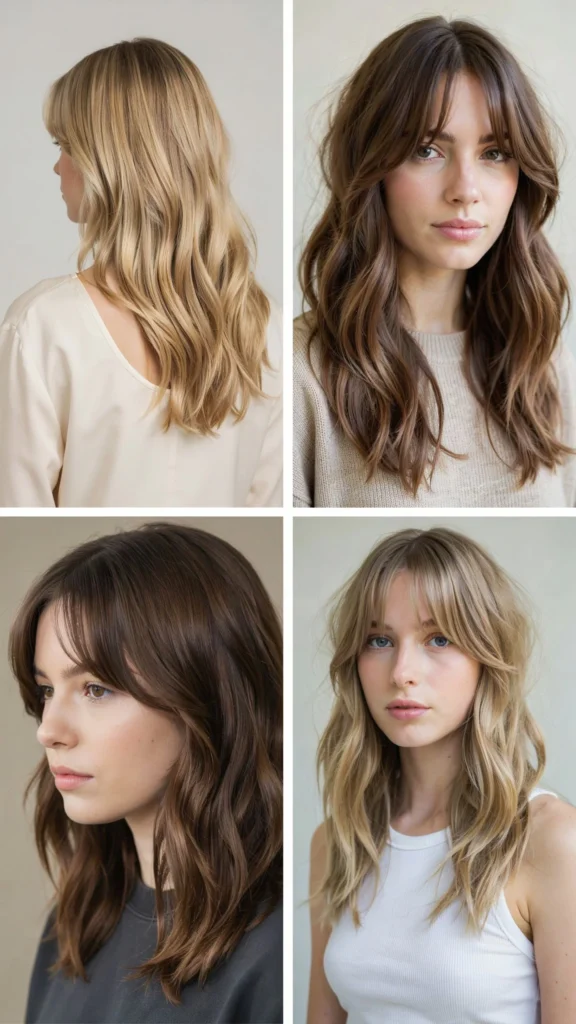 Wavy Butterfly Layers With Curtain Bangs