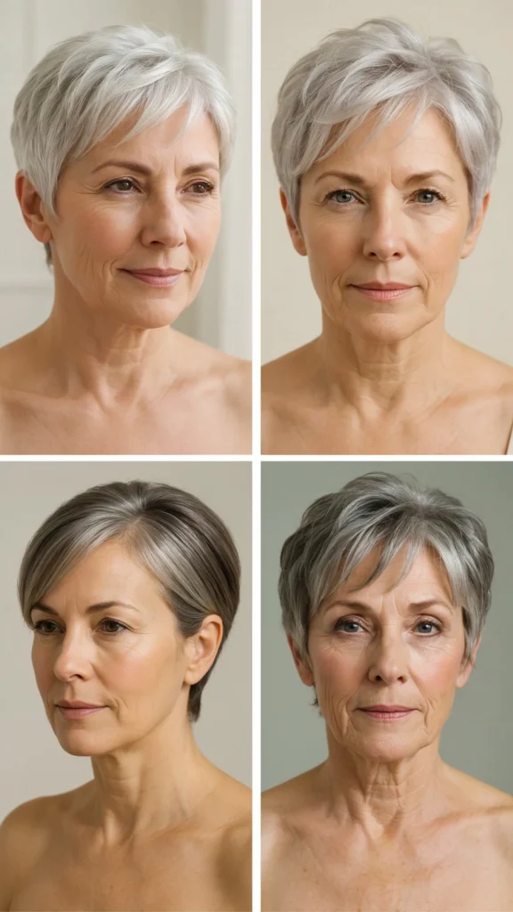 7. Gray Pixie With Soft Bangs