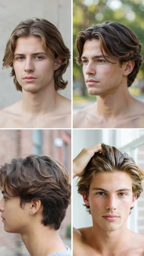 Center-Part Wavy Layered Haircut