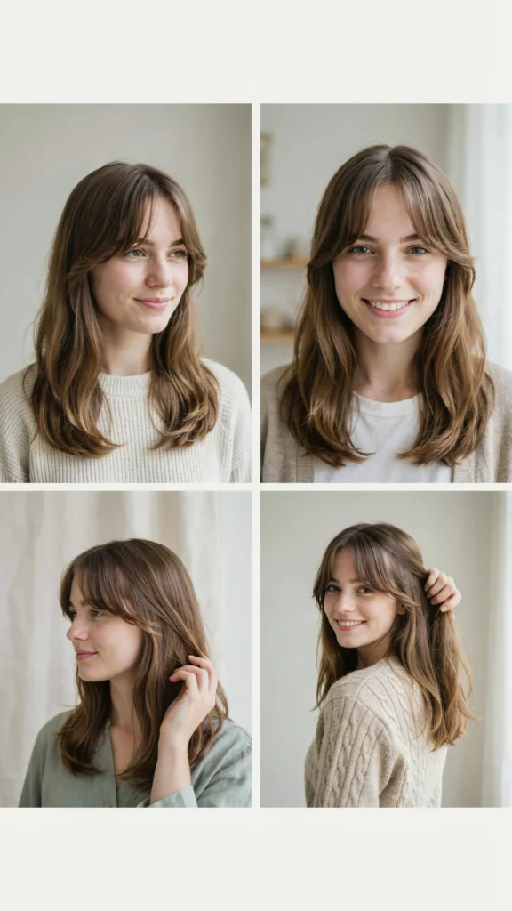 Side Part Layered Hair with Curtain Effect