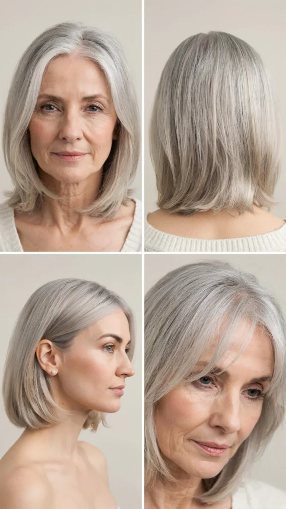 4. Soft Gray Layered Bob