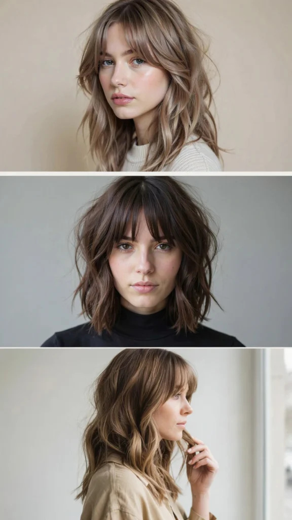 Wavy Wolf Cut With Bangs