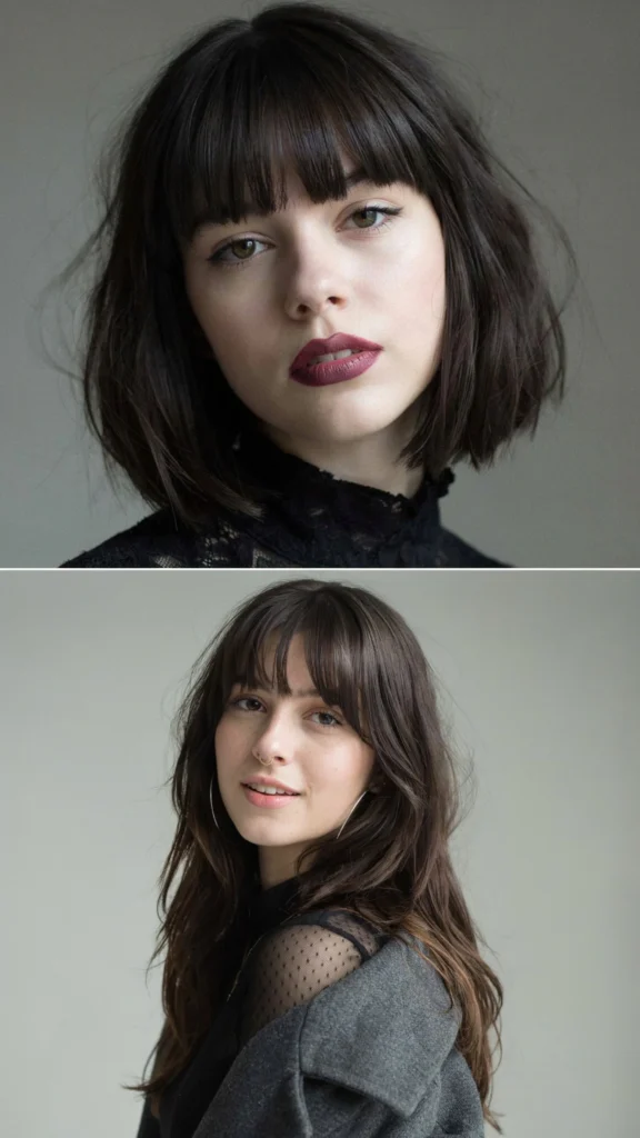 Gothic Layered Cut with Heavy Bangs