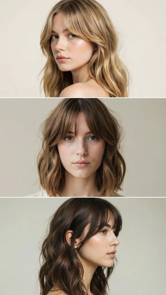 Polished Wavy Layers With Curtain Bangs
