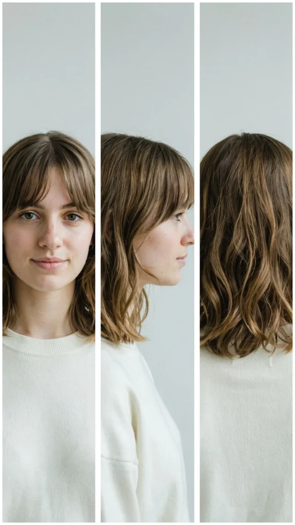 22. Short Wavy Cut With Curtain Bangs for Thick Hair