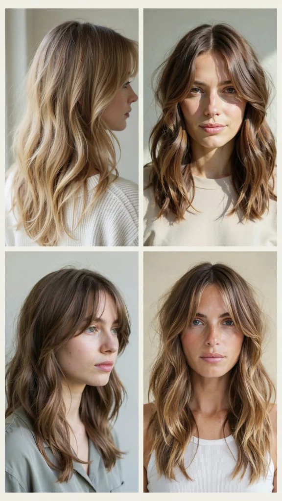Wavy Layers With Wispy Curtain Bangs