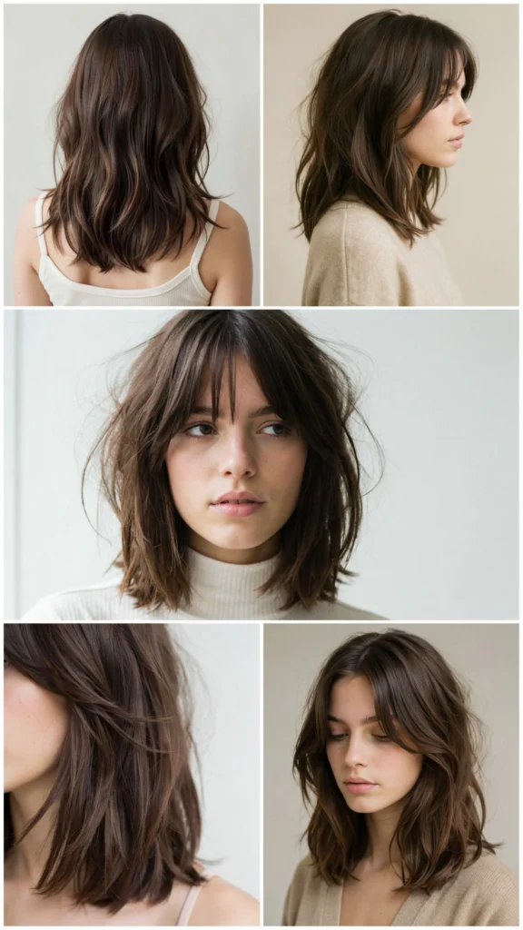 Dark Brown Layers With Wispy Front Pieces