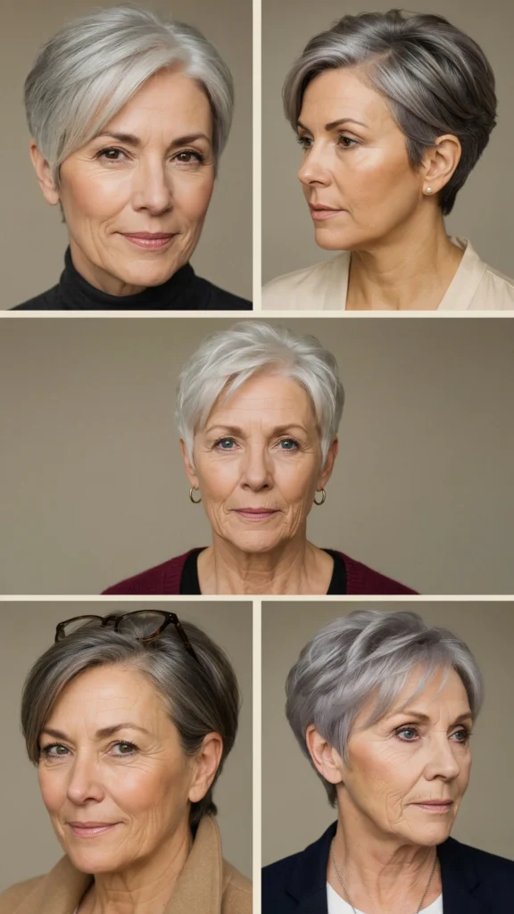 3. Sleek Gray Tapered Pixie