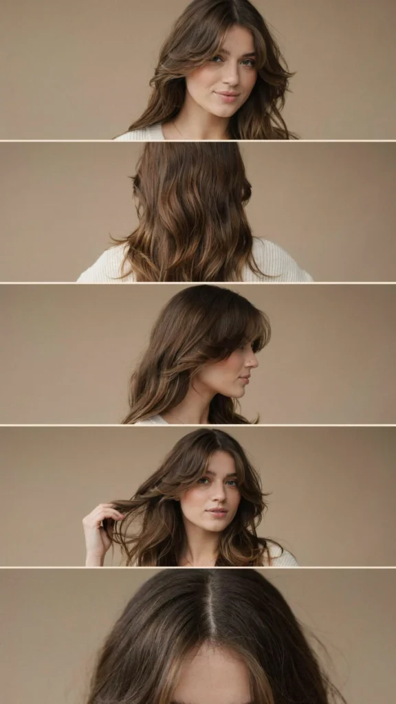 Soft Romantic Brunette Layered Blowout