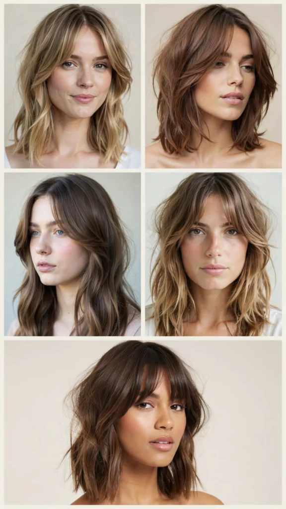Wispy Bangs With Layered Medium Hair