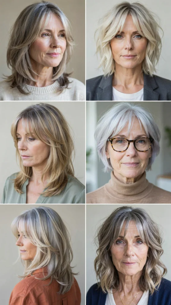 Shag Haircut With Bangs for Older Women