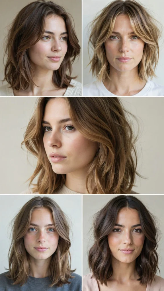 8. Choppy Medium Hair With Feathered Face Frame