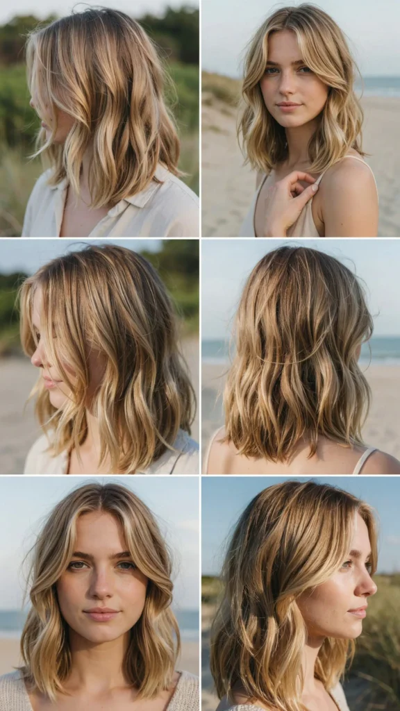 Beachy Shoulder-Length Wavy Layers