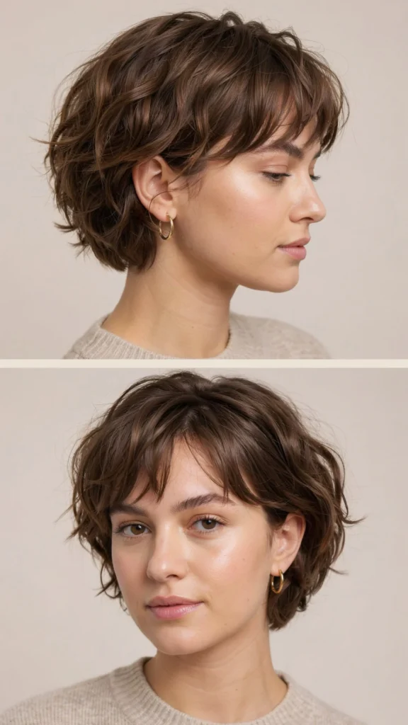 Layered Wavy Pixie Cut