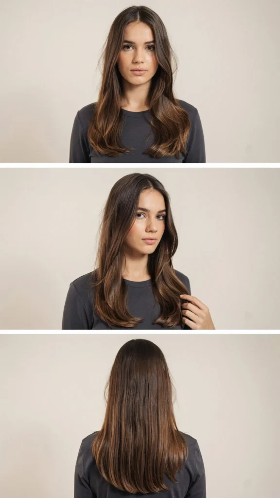 Sleek Straight Brunette Layers