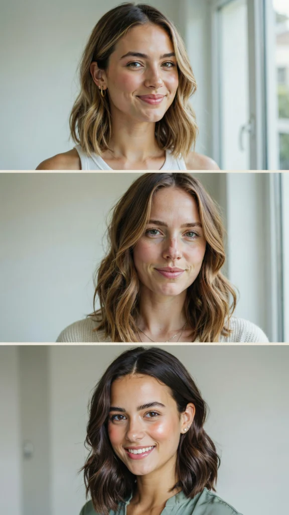  Shoulder-Length Lob With Side Part