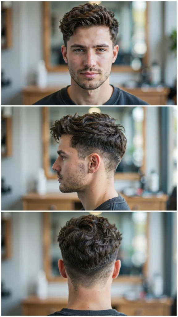 Wavy Layered Haircut With Mid Fade