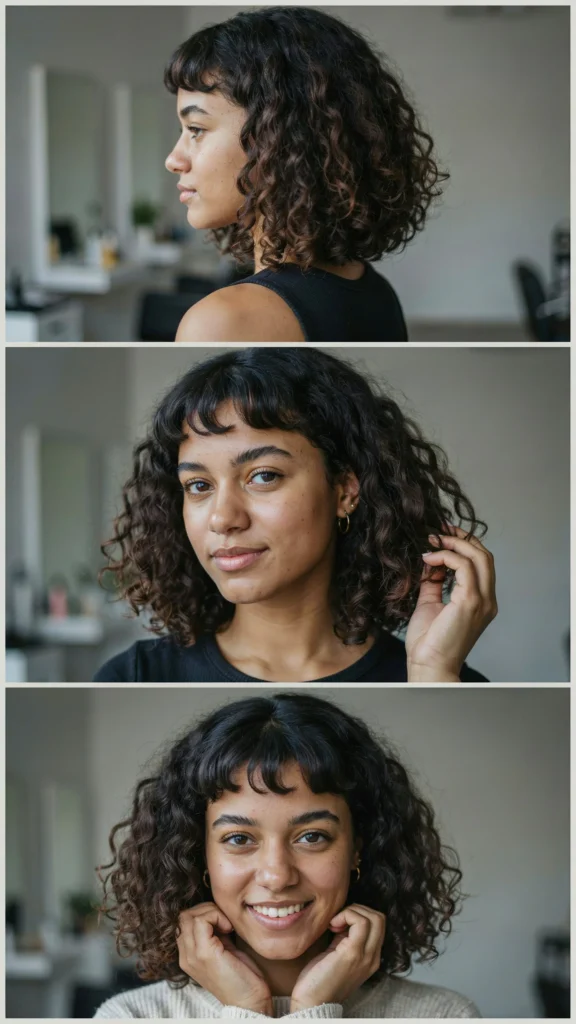 Curly Mullet with Short Bangs