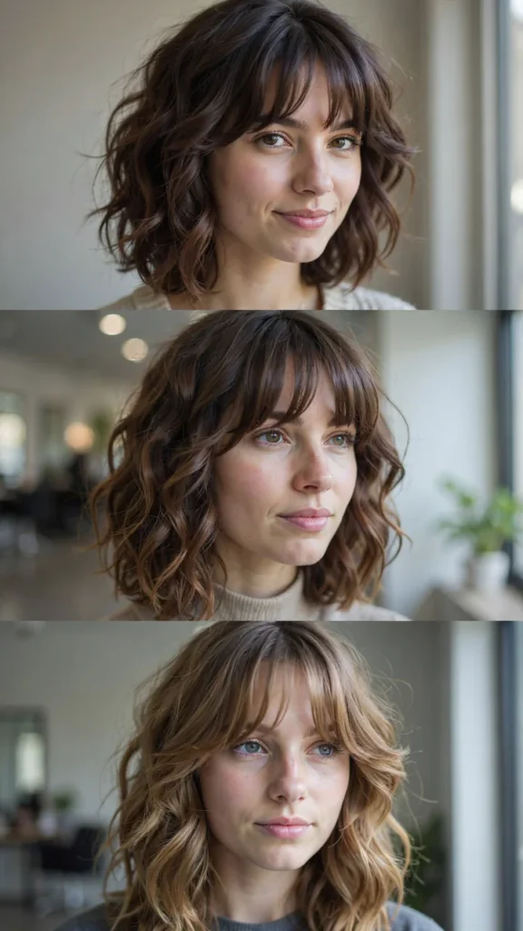 Curly Shag With Curtain Bangs