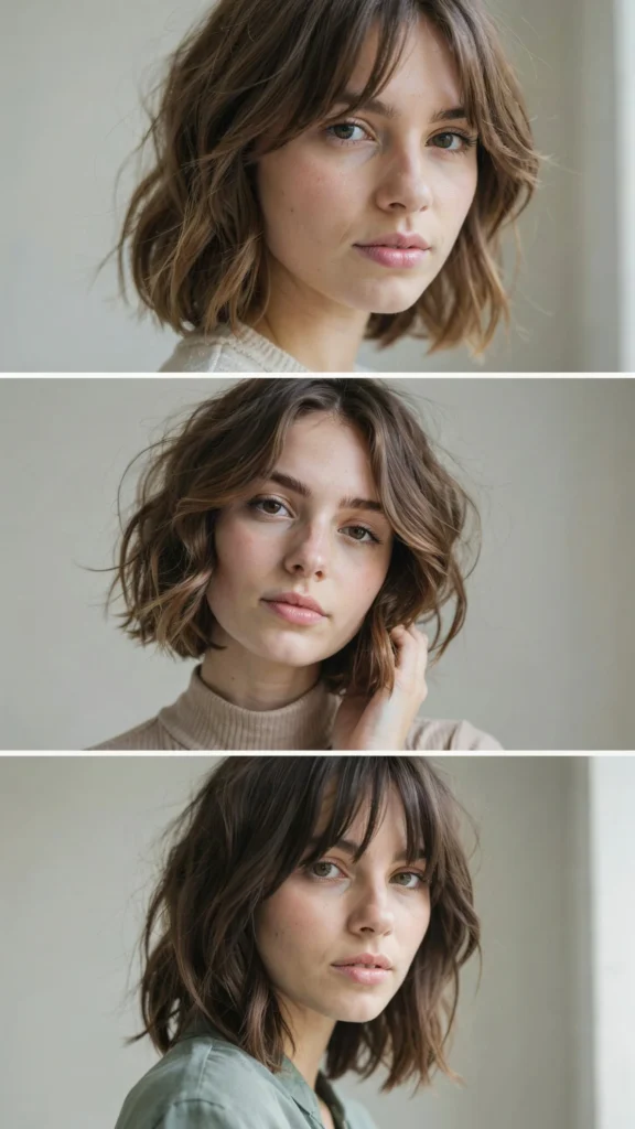 Short Wavy Layers for Oval Faces