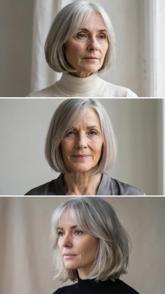 5. Short Gray French Bob