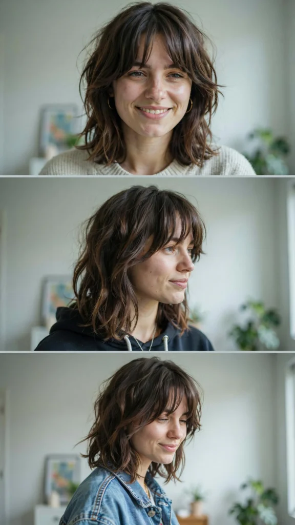 Messy Layered Cut with Piecey Bangs