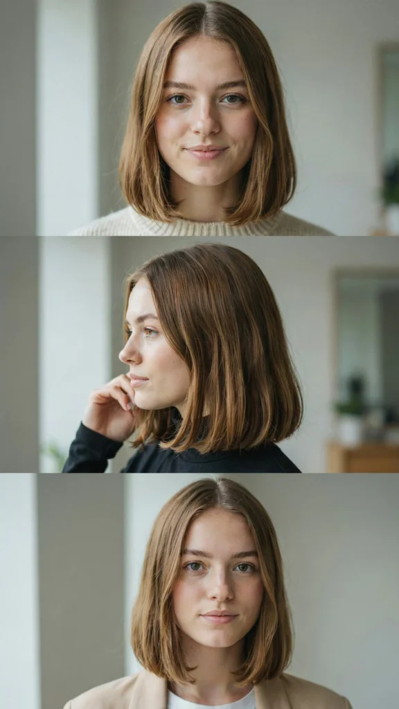 Medium Blunt Lob With Soft Ends