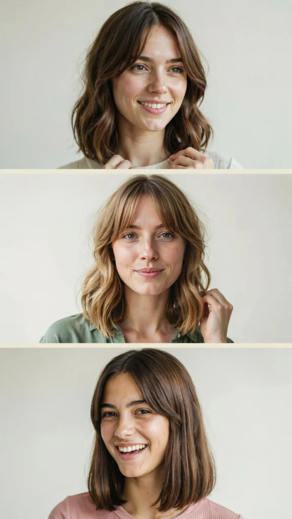 Medium Cut With Bottleneck Bangs