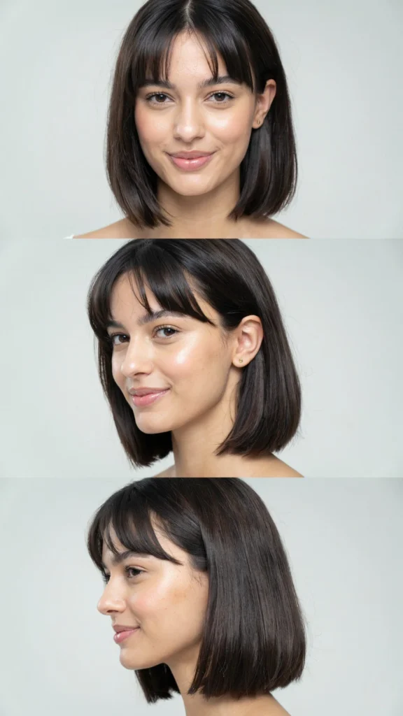 Medium Straight Cut With Razored Fringe