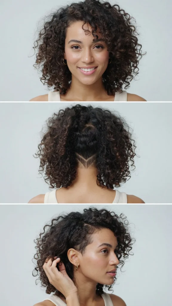 Curly Shaved Nape Cut