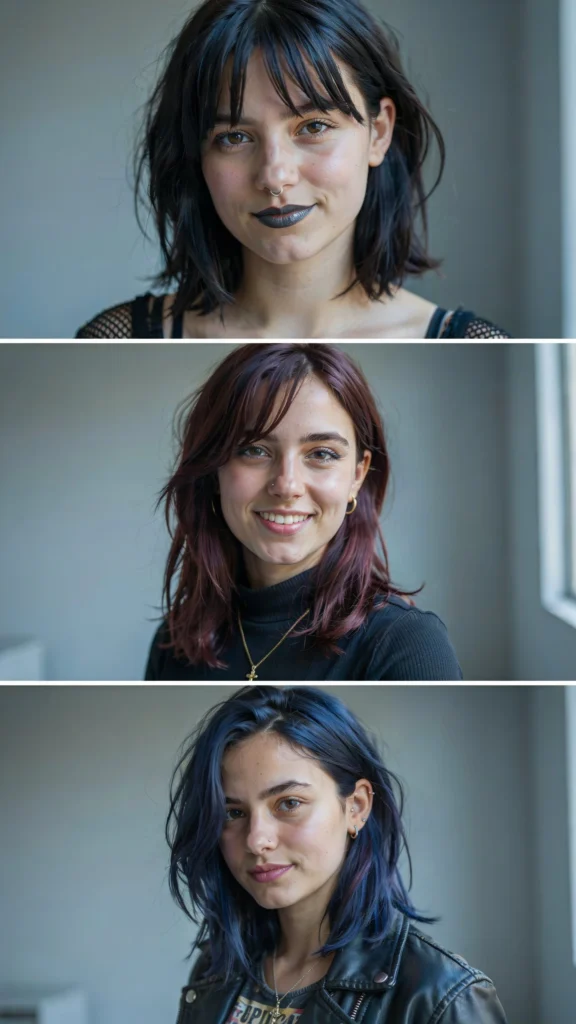 Layered Goth-Inspired Medium Cut
