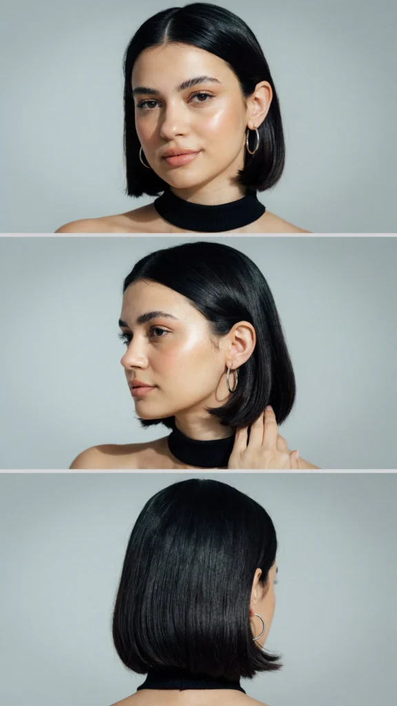 Straight Razor Bob with Flipped Ends